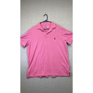 Polo Ralph Lauren Polo Shirt Mens Large Pink Performance Pocket Pony‎ Logo Golf